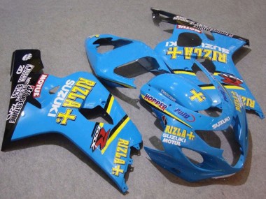 2004-2005 Suzuki GSXR 750 Motorcycle Fairings - Blue Gold Black Motul Rizla UK