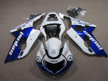 2000-2002 Suzuki GSXR 1000 Motorcycle Fairings - White Blue Jordan Motul UK