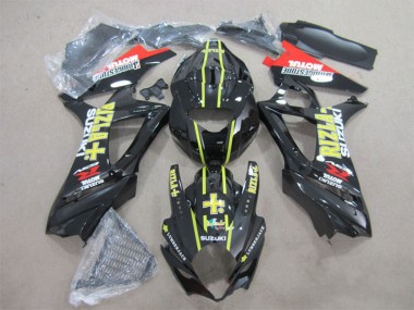 2007-2008 Suzuki GSXR 1000 Motorcycle Fairings - Glossy Black Yellow Red Rizla UK