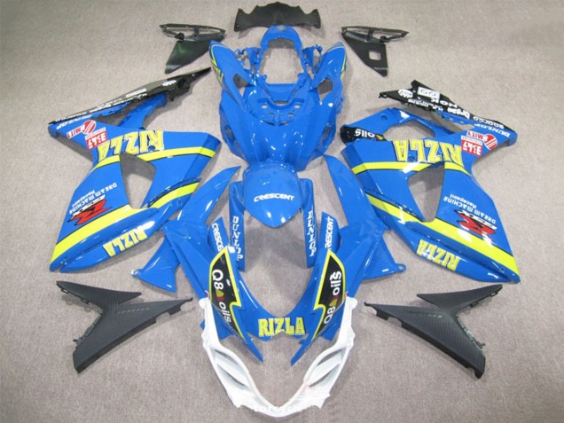 2009-2016 Suzuki GSXR 1000 Motorcycle Fairings - Blue Yellow Rizla Q8 Oils UK