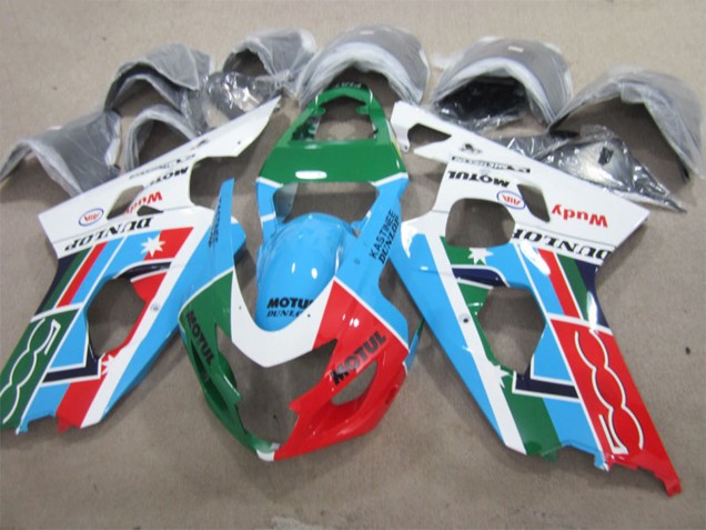2001-2003 Suzuki GSXR 600 Motorcycle Fairings - White Blue Green Red Motul UK