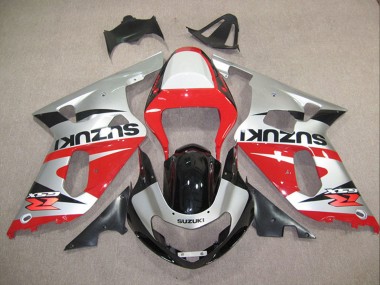2001-2003 Suzuki GSXR 600 Motorcycle Fairings - Silver Red Glossy Black UK