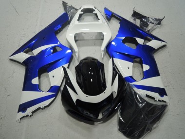 2001-2003 Suzuki GSXR 600 Motorcycle Fairings - White Blue Glossy Black UK