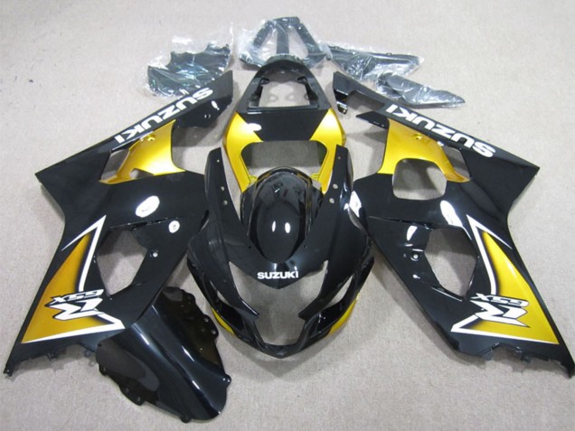 2004-2005 Suzuki GSXR 600 Motorcycle Fairings - Glossy Black Yellow UK