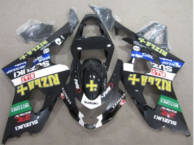 2004-2005 Suzuki GSXR 600 Motorcycle Fairings - Glossy Black White Green Yellow Rizla UK