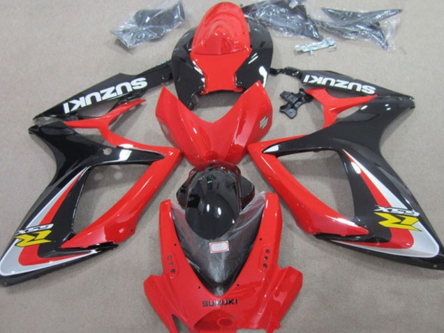 2006-2007 Suzuki GSXR 600 Motorcycle Fairings - Red Silver Glossy Black Yellow UK