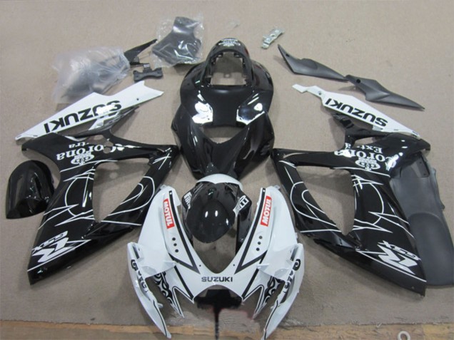 2006-2007 Suzuki GSXR 600 Motorcycle Fairings - White Black Corona Extra Motul UK