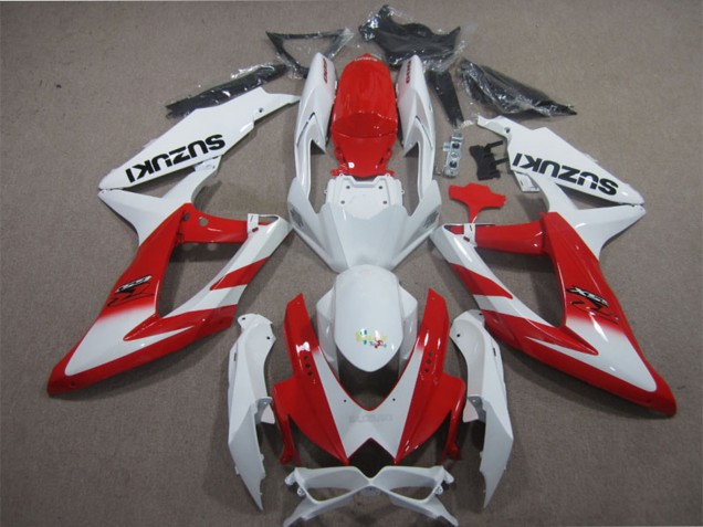2008-2010 Suzuki GSXR 600 Motorcycle Fairings - White Red UK