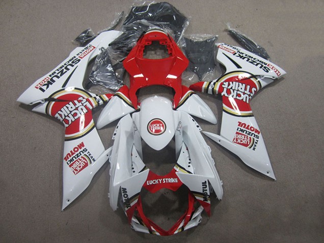 2011-2024 Suzuki GSXR 600 Motorcycle Fairings - White Red Motul Lucky Strike UK