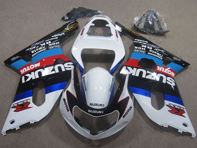 2001-2003 Suzuki GSXR 750 Motorcycle Fairings - White Blue Red Black Motul UK