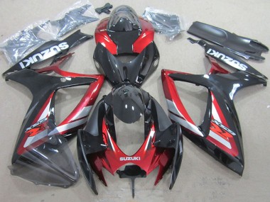 2006-2007 Suzuki GSXR 750 Motorcycle Fairings - Red Glossy Black UK