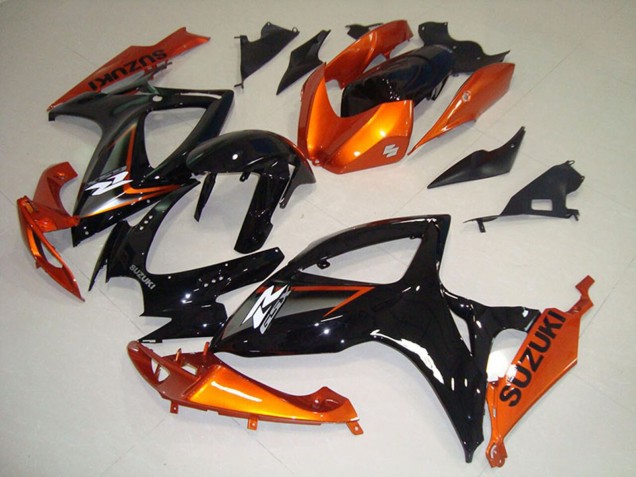 2006-2007 Suzuki GSXR 750 Motorcycle Fairings - Orange Glossy Black UK