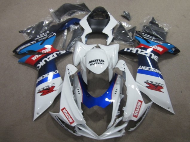 2011-2024 Suzuki GSXR 750 Motorcycle Fairings - White Blue Motul UK