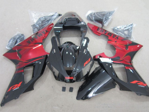 2000-2001 Yamaha YZF R1 Motorcycle Fairings - Red Glossy Black UK