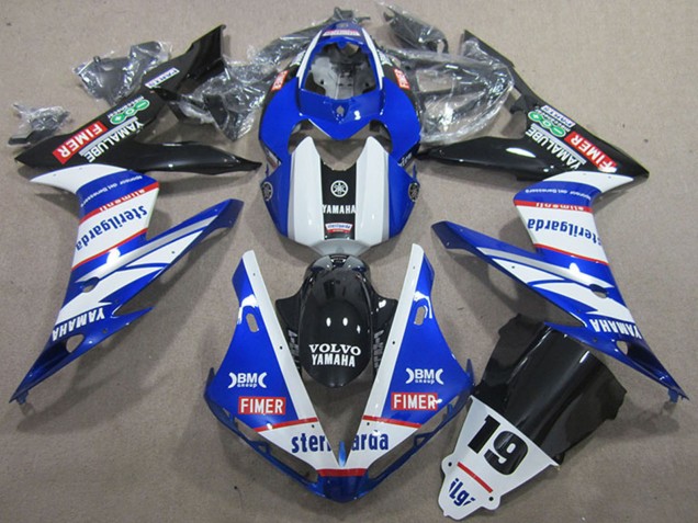 2004-2006 Yamaha YZF R1 Motorcycle Fairings - White Blue Black Red Volvo Sterilgarda 19 UK