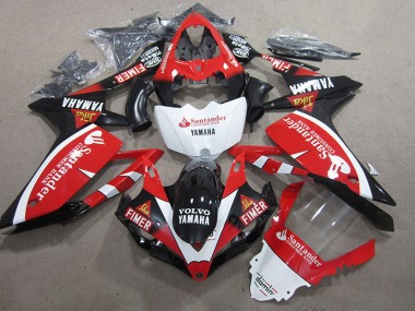 2007-2008 Yamaha YZF R1 Motorcycle Fairings - Red White Black Volvo Santander Fimer UK