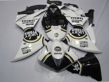 2009-2011 Yamaha YZF R1 Motorcycle Fairings - White Black Lucky Strike UK