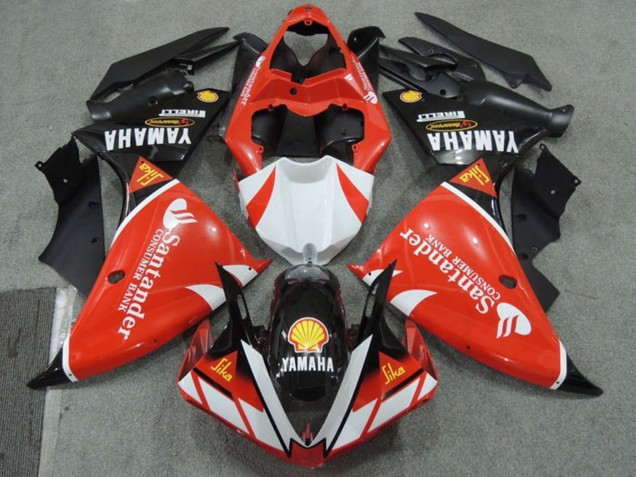 2009-2011 Yamaha YZF R1 Motorcycle Fairings - Red White Black Santander Red UK