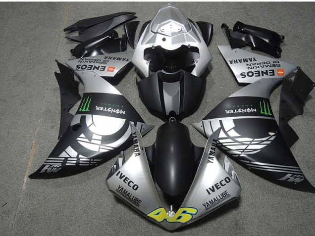 2009-2011 Yamaha YZF R1 Motorcycle Fairings - Silver Matte Black Green Monster Iveco Yamalube ENEOS Semakin Didepan UK