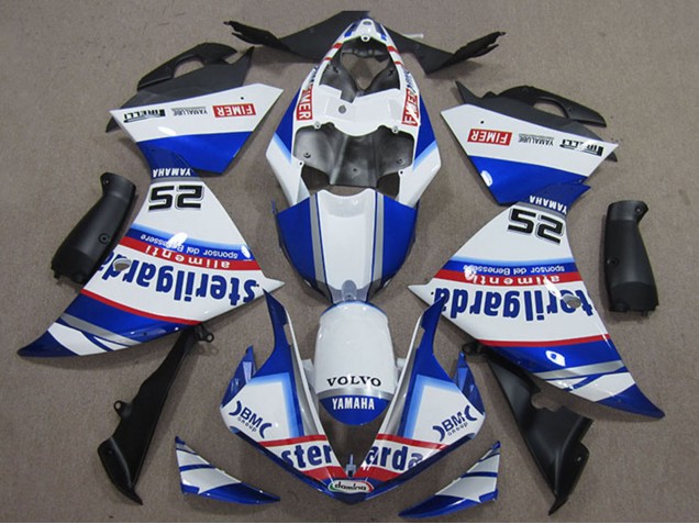 2012-2014 Yamaha YZF R1 Motorcycle Fairings - White Blue Red Black Fimer Sterilgarda UK