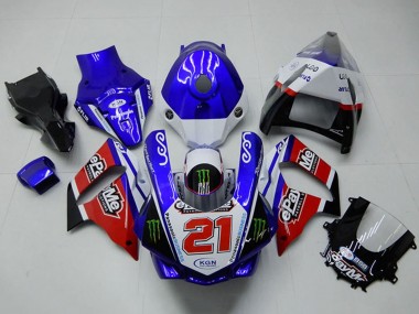 2015-2019 Yamaha YZF R1 Motorcycle Fairings - White Blue Red Black Green Monster 21 UK