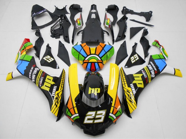 2015-2019 Yamaha YZF R1 Motorcycle Fairings - Yellow Red Blue Green HP Color Wheel 23 UK