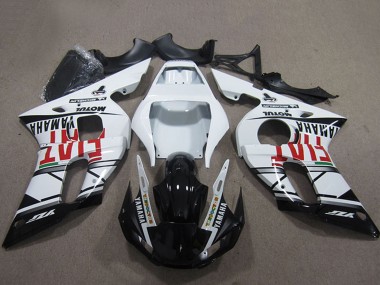 1998-2002 Yamaha YZF R6 Motorcycle Fairings - White Glossy Black Fiat Motul Michelin UK