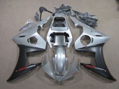 2003-2004 Yamaha YZF R6 Motorcycle Fairings - Silver Matte Black UK