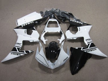 2003-2004 Yamaha YZF R6 Motorcycle Fairings Kits - White Glossy Black UK