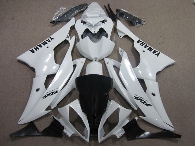 2008-2016 Yamaha YZF R6 Motorcycle Fairings - White Black Decals UK