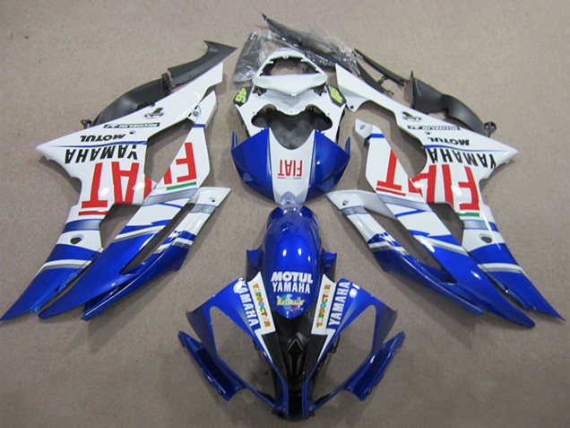 2008-2016 Yamaha YZF R6 Motorcycle Fairings - White Blue Red Fiat Motul Michelin 46 UK