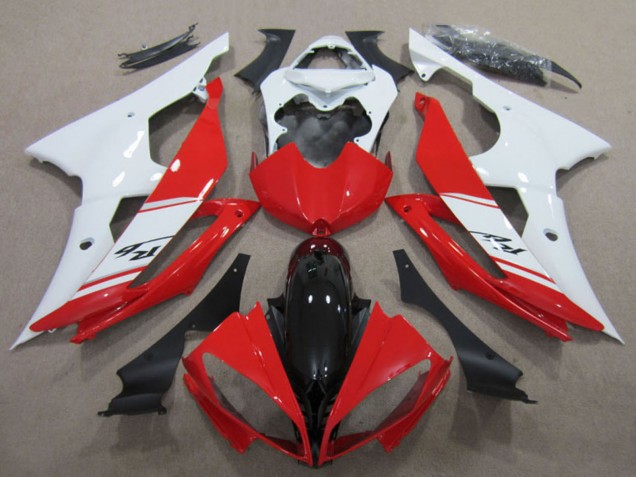 2008-2016 Yamaha YZF R6 Motorcycle Fairings Kits - White Red Glossy Black UK