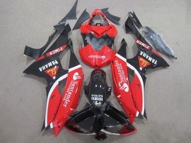 2008-2016 Yamaha YZF R6 Motorcycle Fairings - Red White Glossy Black Volvo Santander Fimer UK