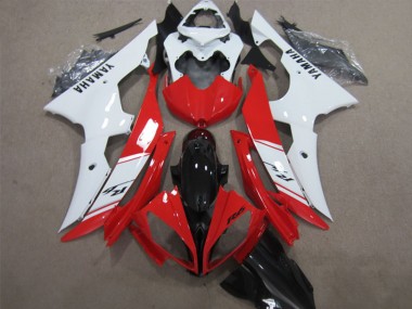 2008-2016 Yamaha YZF R6 Abs Fairings - White Red Glossy Black UK