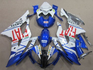 2008-2016 Yamaha YZF R6 Motorcycle Fairings - White Blue Red Motul Fiat UK